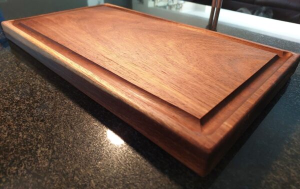 Kiaat Wood | Cleaver Board with Knife at Back