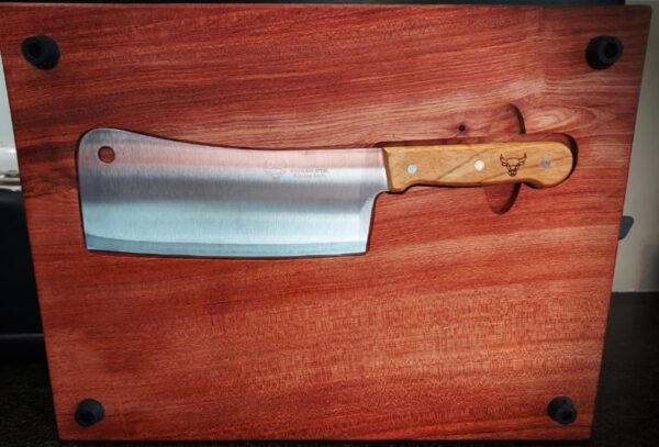 Rose Wood Cleaver Cutting Board with Cleaver knife - Image 2