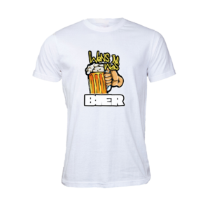 Men's T-Shirts | Wens jy was bier | Yellow