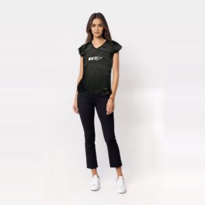 Ladies V-neck T-shirt | Waa'sit Lekker | Black