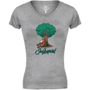 Ladies V-Neck T-Shirt | JagLuiperd | Grey