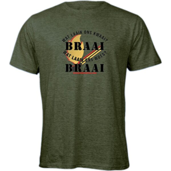 Men's T-shirt | Die ou laaik braai kwaai | Khaki Green