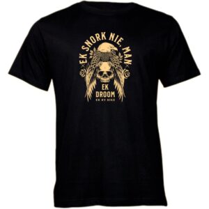 Men's T-shirt | Ek snork nie, ek droom ek ry bike | Black