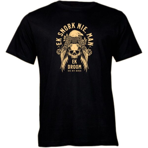 Men's T-shirt | Ek snork nie, ek droom ek ry bike | Black