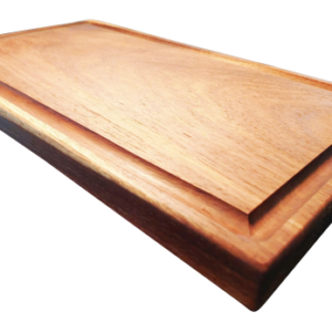 Kiaat Wood | Cleaver Board with Sauce Grooves Front and back