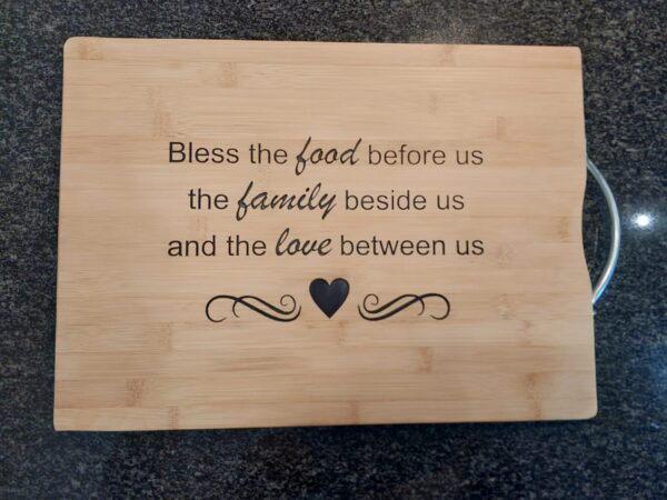 Bamboo cutting board - Bless the food
