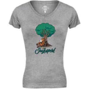 Ladies V-Neck T-Shirt | JagLuiperd | Grey